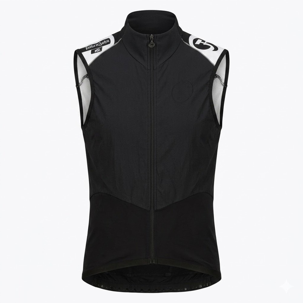Assos falkenZahn IG Cycling Vest Gilet Black White Mens Large Full Zip - CJ